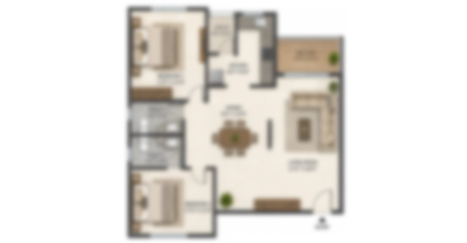 Adani Aurel Thane 2 BHK Floor Plan