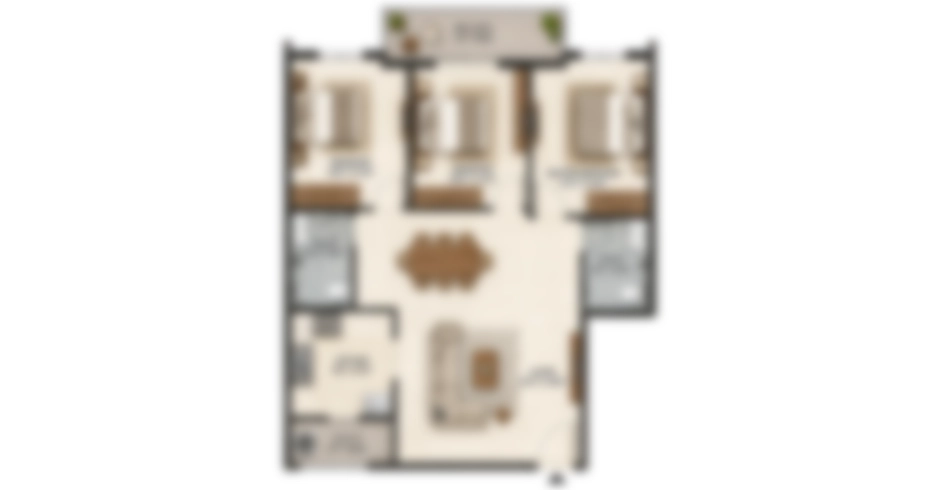Adani Aurel Thane 3 BHK Floor Plan